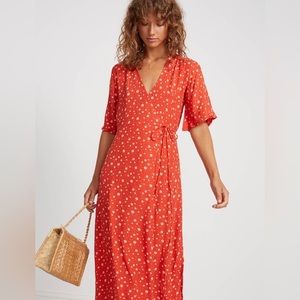 Faithfull Rivera Wrap Dress in Cherry